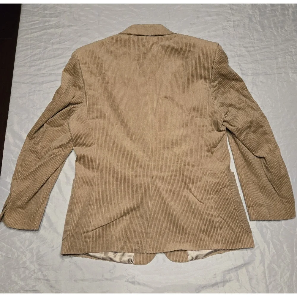NWT Duke Haband Barrage 42R‎ Corduroy Mens Blazer Suit Jacket Brown Lined Luxe